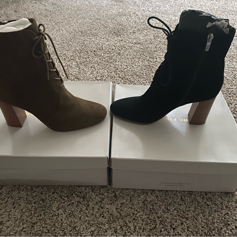 Chic Women's Black and Brown Heeled Boots